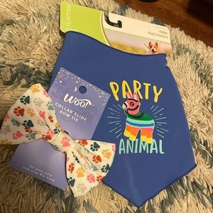 Dog bandana and bow tie set
